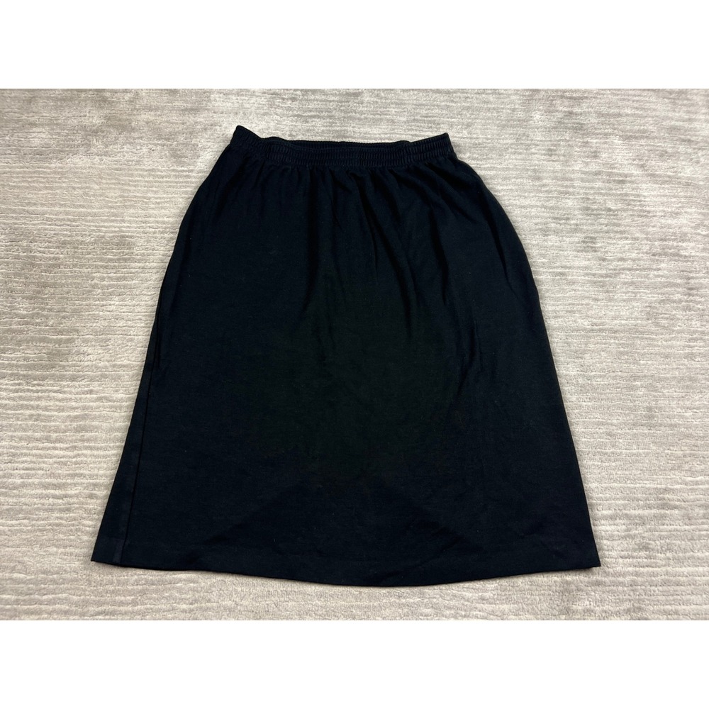 Bobbie Brooks Skirt Womens XL Black Knit Midi Pencil Elastic Waist 60% Acrylic